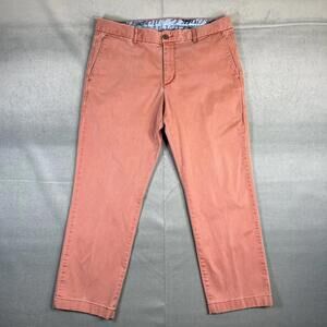 Tommy Bahama Chino Pants Mens 34x26* Coral Cotton Flat Front Colorful